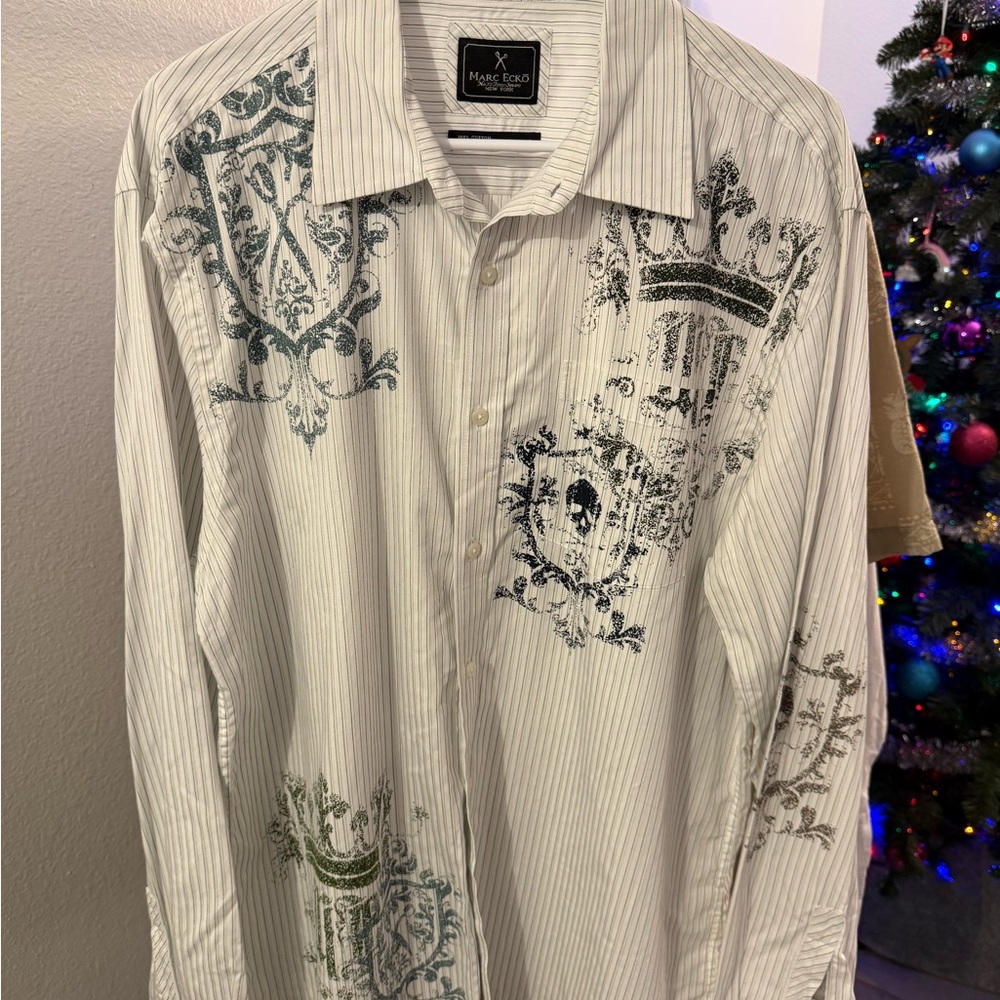 White and Gray Men's Shirt